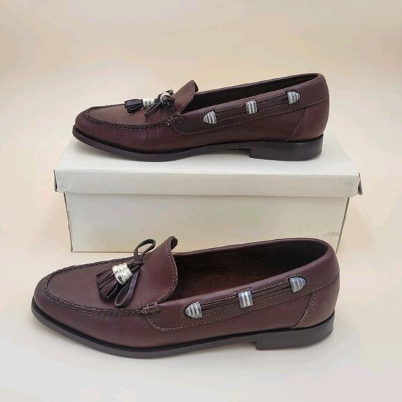 Cole HAAN Country Brown Anissa Tassel SlipOn Loafer Sz 8 N Leather Brazil Vtg main image 8